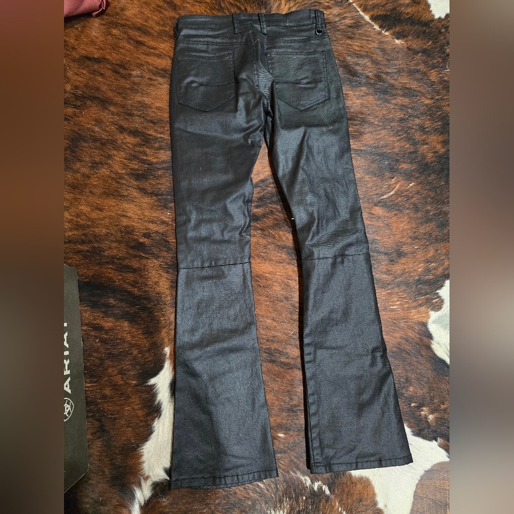 Black Faux Leather FLARE - Picture 4 of 4